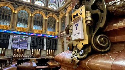 Interior de la Bolsa de Madrid, el pasado jueves.