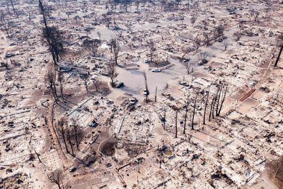 Vista aérea del barrio Coffey Park, California, tras un incendio que dejó a miles de personas sin hogar, el 11 de octubre de 2017.