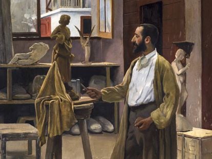 'Clarasó en su taller', de Santiago Rusiñol (1889), una obra que sale a la venta en la próxima edición de FAMA.