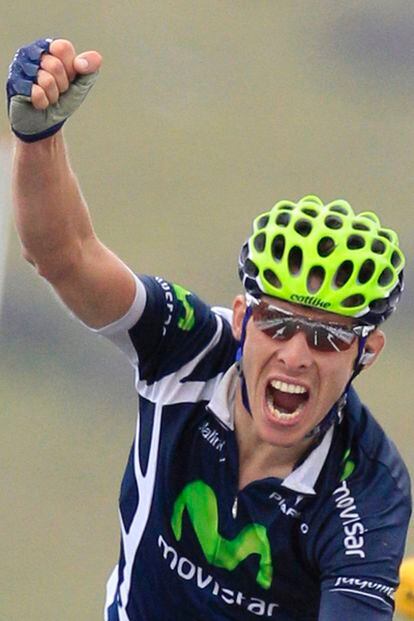 Rui Costa celebra su victoria en la 8ª etapa del Tour.