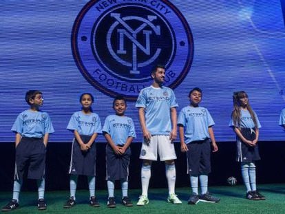 David Villa, en la presentaci&oacute;n de la equipaci&oacute;n del NYCFC