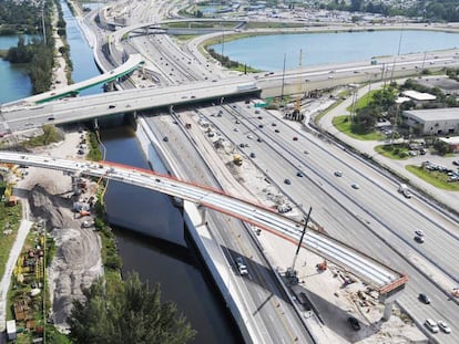 Autopista I-595 de Florida durante la fase de remodelación que llevó a cabo Dragados.