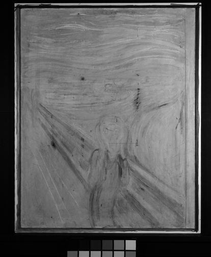 Fotografía infrarroja de 'El grito' de Edvard Munch.