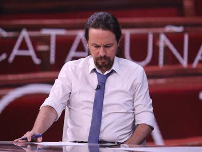 Pablo Iglesias, antes de su entrevista televisiva en Antena 3.