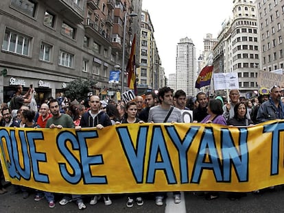 Concentración en septiembre de 2011 por la Gran Vía de Madrid