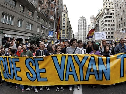 Concentraci&oacute;n en septiembre de 2011 por la Gran V&iacute;a de Madrid