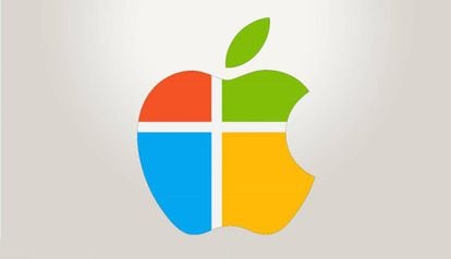 Logo de Apple y Microsoft