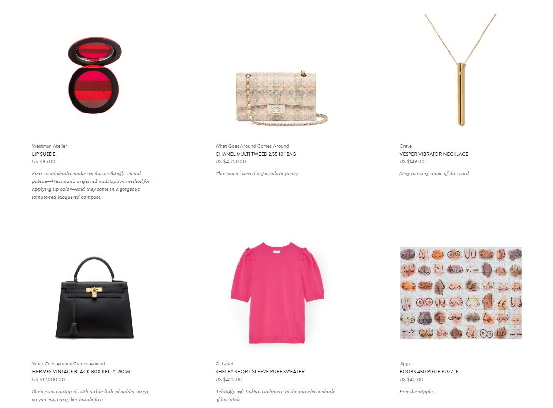 Algunos de los regalos de Goop sugeridos para el Día de la Madre en la web de Gwyneth Paltrow