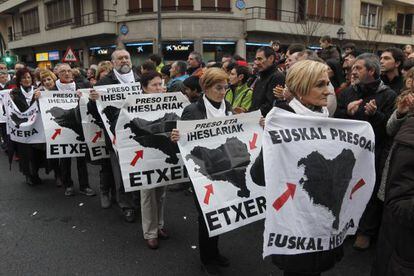 Las calles de Bilbao fueron escenario, hace un año, de otra manifestación por los presos de ETA.