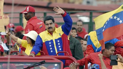 Nicol&aacute;s Maduro durante el cierre de su campa&ntilde;a