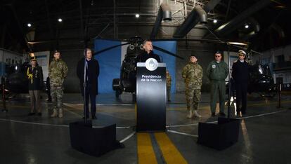 Mauricio Macri en Campo de Mayo, este lunes.