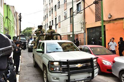 Un operativo contra integrantes de la Unión Tepito en la colonia Guerrero (Ciudad de México), en 2020.