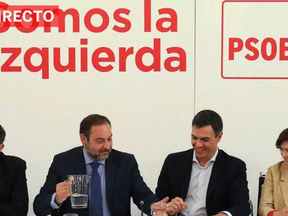 Pedro Sánchez preside la reunión de la ejecutiva federal del PSOE. En vídeo, retransmisión en directo de la rueda de prensa del PSOE.