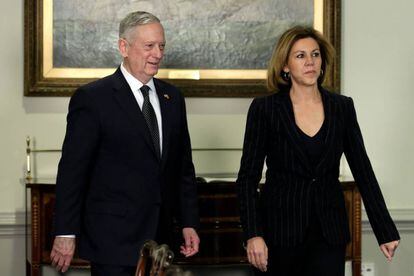 Mattis y Cospedal, este jueves en el Pentágono