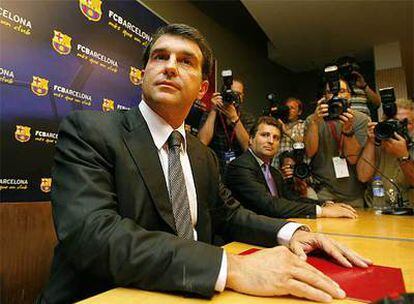 Joan Laporta, durante una rueda de prensa.