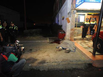 Escena del crimen en Los Reyes, donde fueron asesinadas cuatro personas.