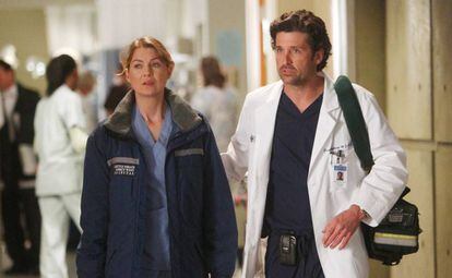 Ellen Pompeo y Patrick Dempsey, en un episodio de la temporada ocho de 'Anatomía de Grey'.
