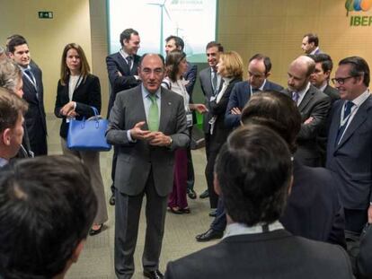 El presidente de Iberdrola, Igncio Galán, tras la firma de la refinanciación.