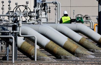 Tuberías del gasoducto Nord Stream en Lumbin, Alemania.