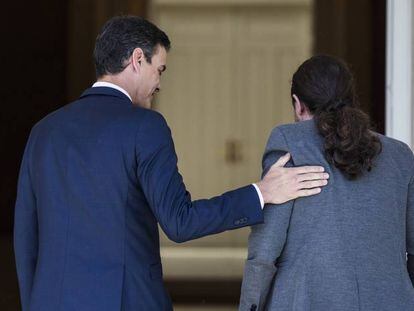 El candidato socialista y presidente del Gobierno en funciones, Pedro Sáncehz, y el líder de Unidas Podemos, Pablo Iglesias.