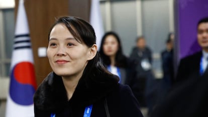Kim Yo Jong, hermana del líder norcoreano Kim Jong-Un, durante la ceremonia de inauguración de los Juegos Olímpicos de Invierno en Pyeongchang, en febrero de 2018.