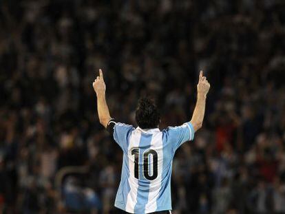 Messi, en un partido de clasificaci&oacute;n para el Mundial 2014.