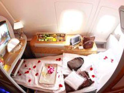 Asiento de clase business de Emirates Airlines