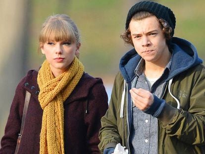 Taylor Swift y Harry Styles paseando en Central Park, en Nueva York.