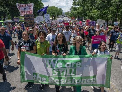 Activistas por el derecho al aborto participan en una marcha en Washington, el pasado 24 de junio.