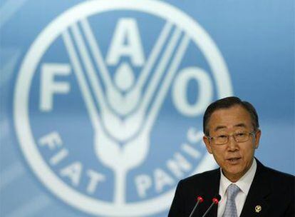 Ban Ki-moon, durante su intervención ante la cumbre de la FAO.