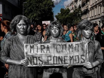 Manifestación del Día de la Mujer, el pasado 8 de marzo, en Buenos Aires. 