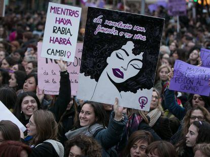 Manifestación del 8 de marzo, el día de la huelga feminista.