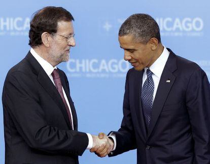 Mariano Rajoy y Barak Obama, en la cumbre de la OTAN.