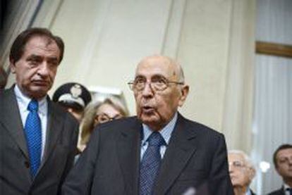 El presidente de la Rep&uacute;blica italiana, Giorgio Napolitano.