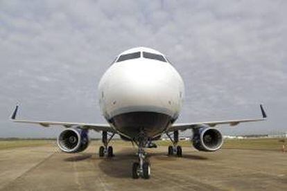 Vista frontal de un Airbus A320