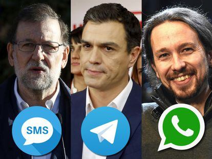 ¿Por qué Pablo Iglesias usa WhatsApp, Pedro Sanchez utiliza Telegram y Rajoy sigue con los SMS?