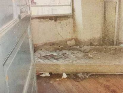 Imagen del cuarto en el que vivía 'Yanko' desde hacía al menos cinco meses obtenida del informe policial.