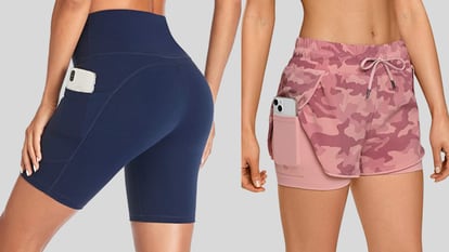 Cinco pantalones deportivos de mujer con bolsillo para el móvil