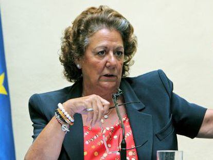 Rita Barberá, durante la rueda de prensa.