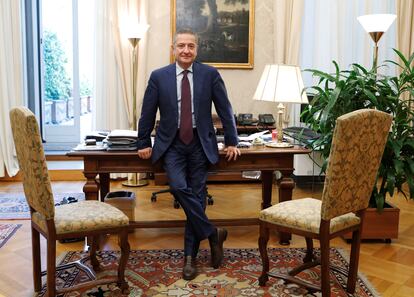 Fabio Panetta, en su despacho de Roma de subgobernador del Banco de Italia en septiembre de 2019, antes de ser elegido miembro del Comité Ejecutivo del BCE.