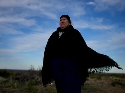 Doris Canumil, de la comunidad mapuche de Sierra Paileman (Argentina), el pasado 13 de octubre.