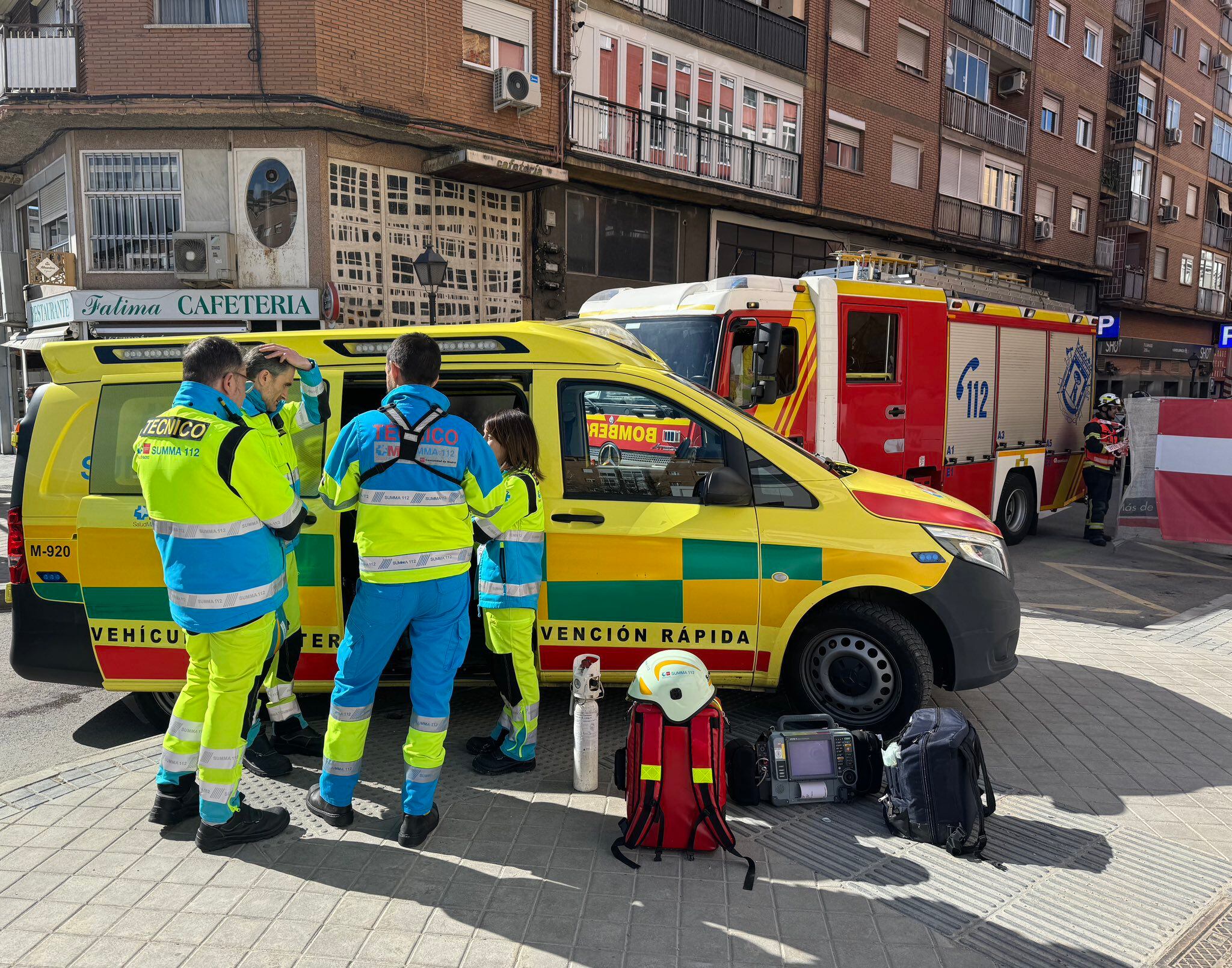 Los servicios de emergencias en el lugar del siniestro.