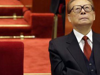 Jiang Zemin durante un discurso de Hu Jintao en noviembre 2012. 