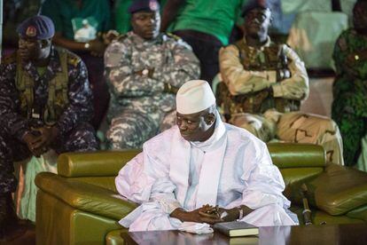 Yahya Jammeh, en Banyul, en un acto de cierre de campaña electoral de su partido a finales de noviembre.