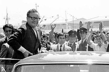 El presidente socialista chileno Salvador Allende, en un acto público en Valparaíso.