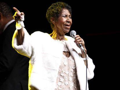 Aretha Franklin, durante el 25 aniversario de la fundación Elton John contra el VIH SIDA, en noviembre de 2017. 