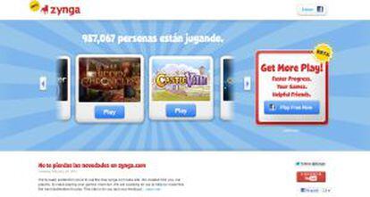Página de Zynga en español.