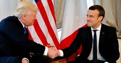 El presidente de EE UU, Donald Trump, y su homólogo francés, Emmanuel Macron.