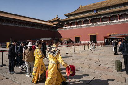 Visitantes en la Ciudad Prohibida de Pekín el pasado viernes 3 de marzo.