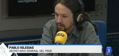 Pablo Iglesias es, según un rótulo aparecido en TVE, el secretario general del PSOE